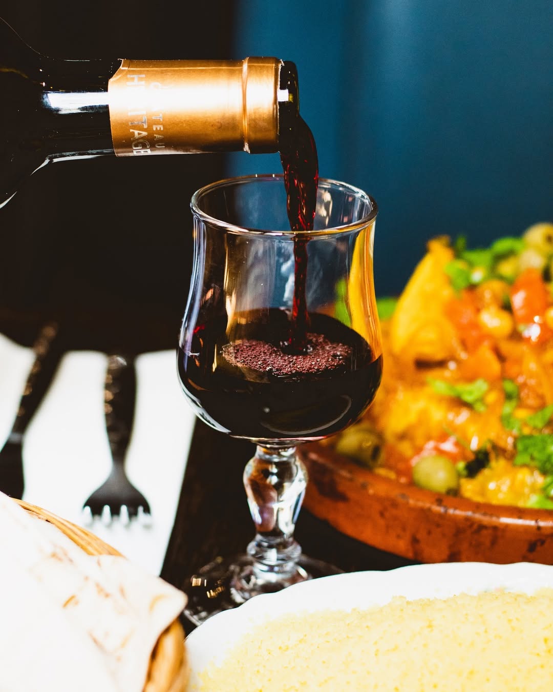 Verre de vin libanais en service